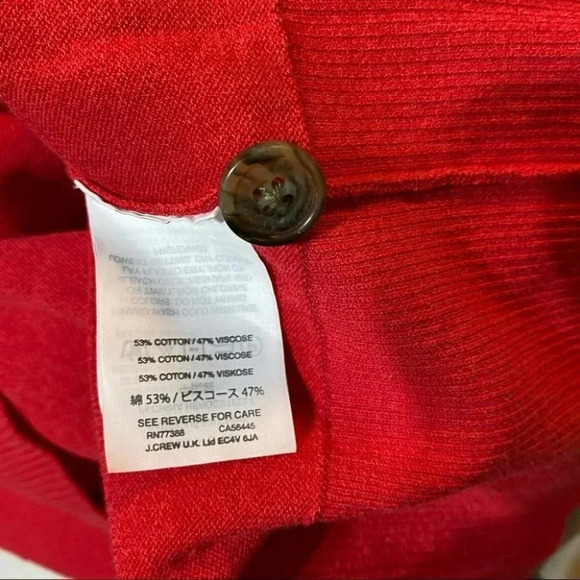 J. Crew S/M Red button boat neck‎ sweater with buttons - Picture 6 of 8